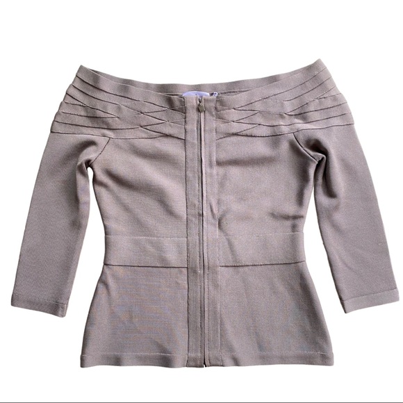 Herve Leger Jackets & Blazers - Herve Leger Taupe Bandage Jacket
